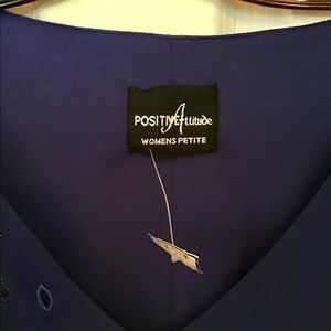Positive Attitude Dresses - Blueberry Dress With Asymmetric Attached Cover Positive Attitude Dresses - Blueberry Dress With Asymmetric Attached Cover